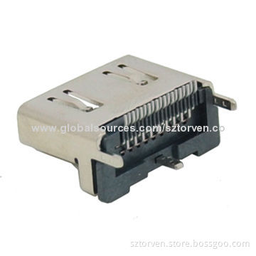 HDMI 19P Connector, Receptacle, Right Angle SMD, Top Entry TypeNew